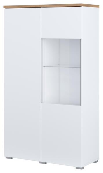 Витрина Модо с 2 врати бял мат и дъб маувела