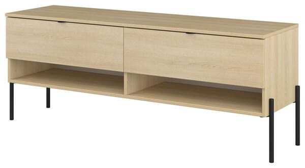 ТВ шкаф Оре с 2 чекмеджета и 2 ниши дъб линдберг