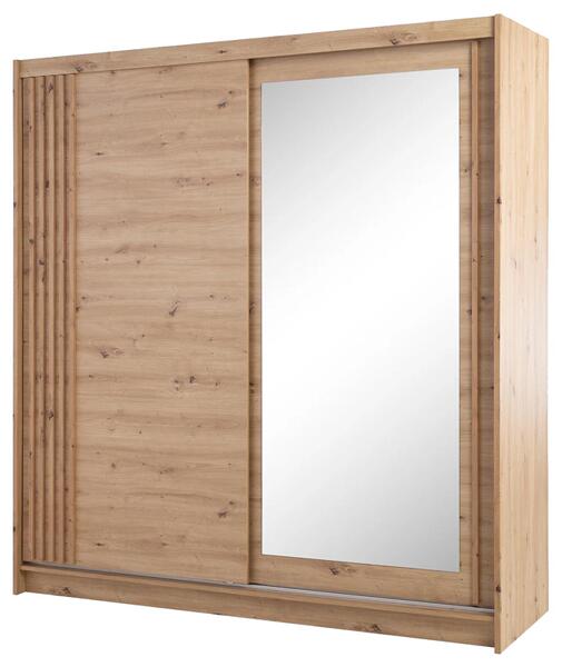 Гардероб Торонто с 2 плъзгащи врати с огледало дъб артизан