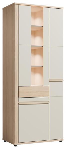 Витрина Осло с 3 врати и 1 чекмедже дъб рива и кашмир мат