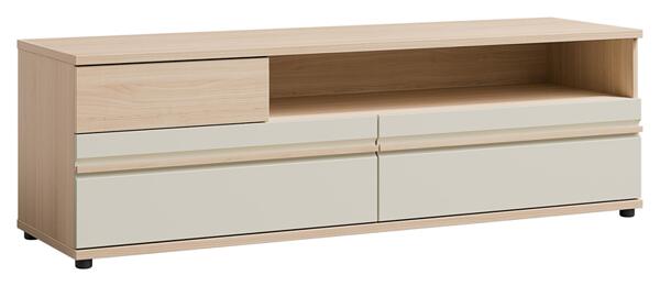 ТВ шкаф Осло с 3 чекмеджета и ниша дъб рива и кашмир мат