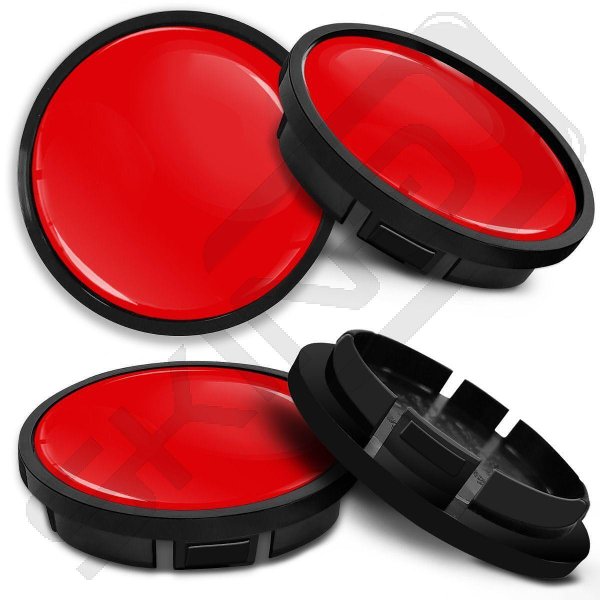 Red Hub Cap VW 66mm Gloss Red Custom Wheel Hub Caps – CR 5