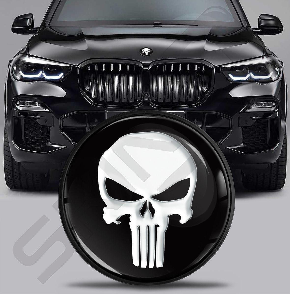 Skull Warrior White 82mm Emblem for BMW Tuning Accessories