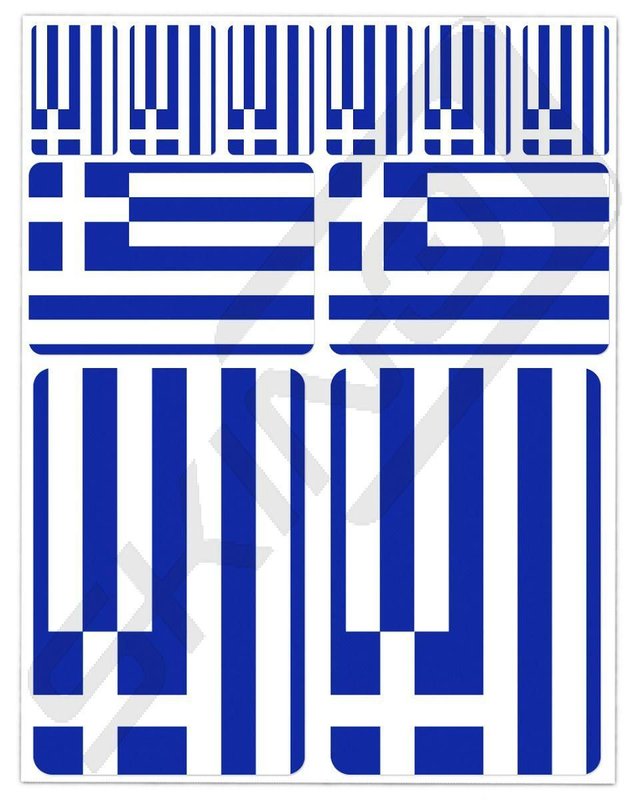 Greece flag decals [ stickers sheet ] D 18 Skino