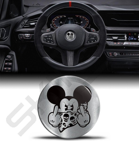 45mm Car Steering Wheel Badge Emblem Sticker – For BMW E36 E46 E53 E90 E60 X5 (Metal Alloy, 3D)