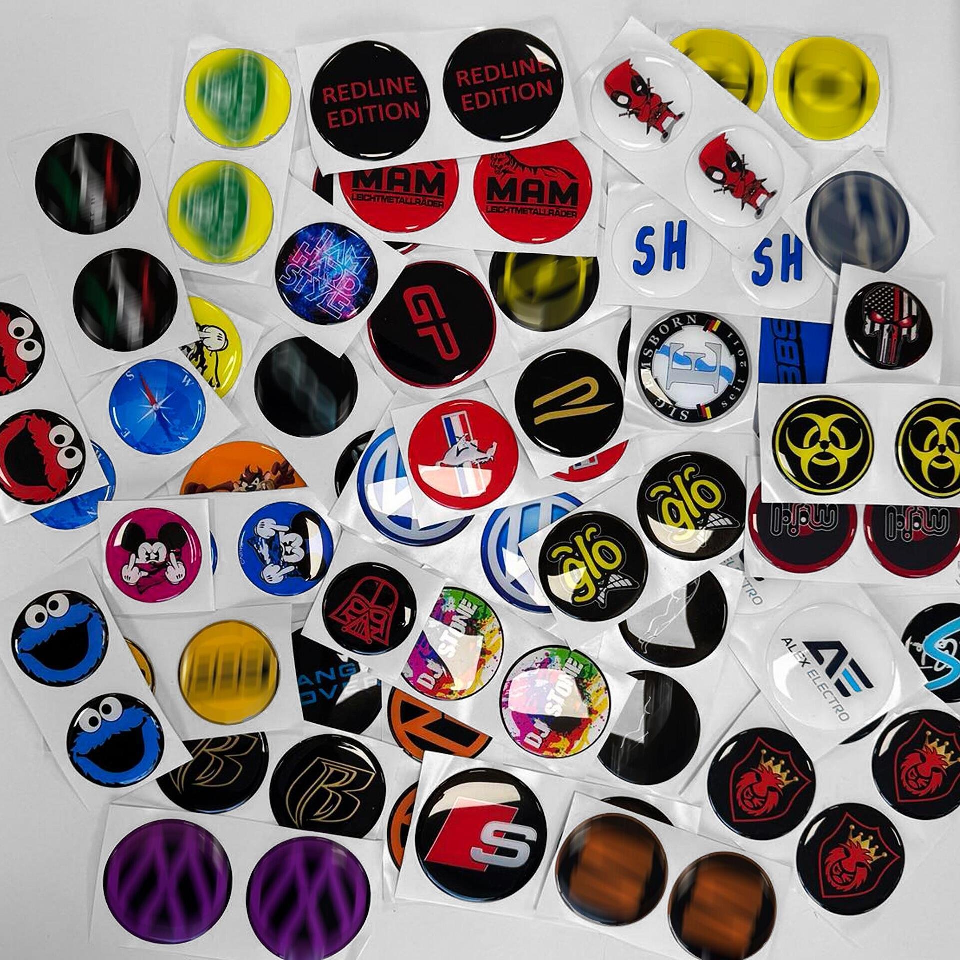 Custom 3D Badge – Domed Wheel Cap Stickers EU Made