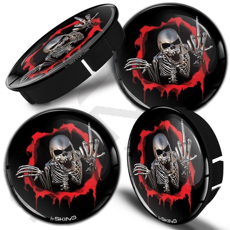 Unique Rim Caps Custom Dark Skull Center Caps for Alloy Wheels 60 mm