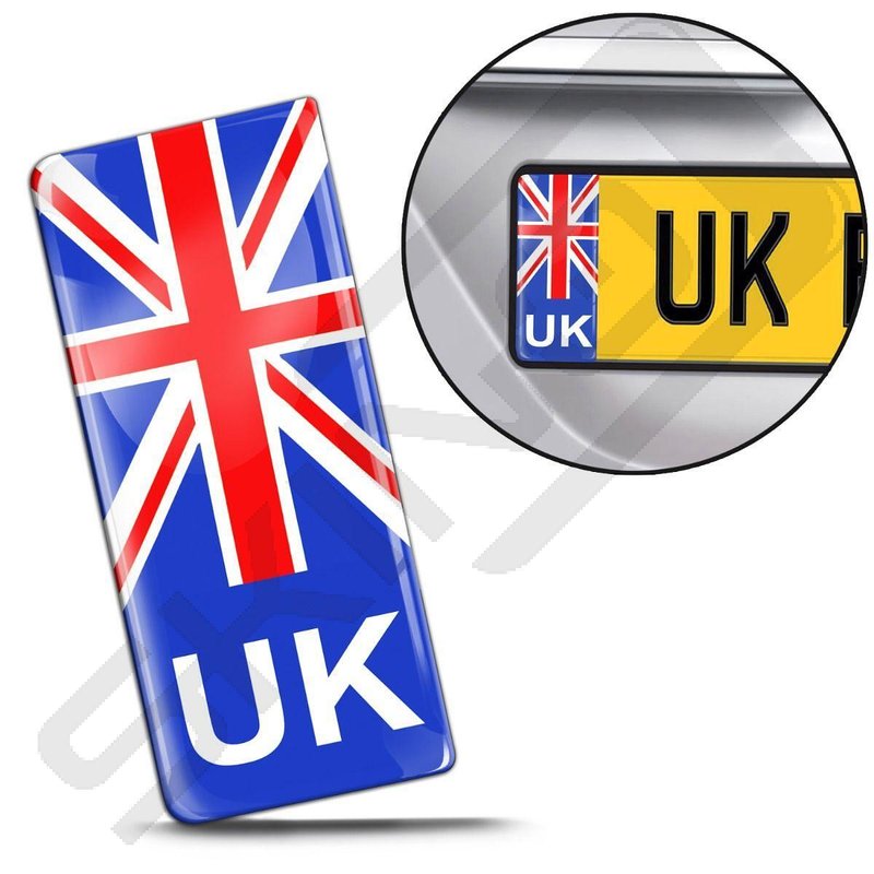 Gel Number Plate [ UK GB Flag Stickers ] QS 9 Skino