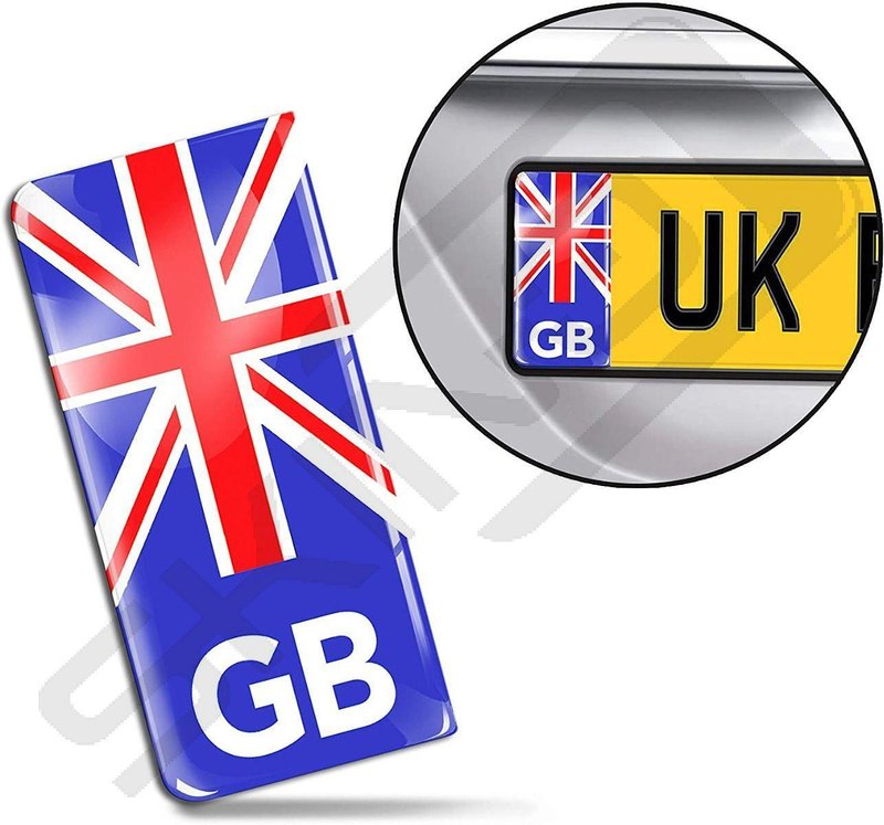 Gel Car Number Plate [ UK GB Flag Stickers ] QS 1 Skino