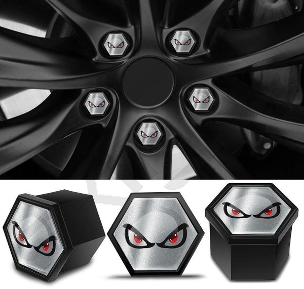 17mm Black Gloss Alloy Wheel Nut Bolts Covers Caps Universal Set