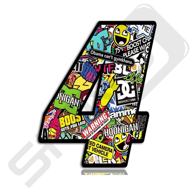 Start racing number decal [ DC sticker bomb ] N 204 Skino