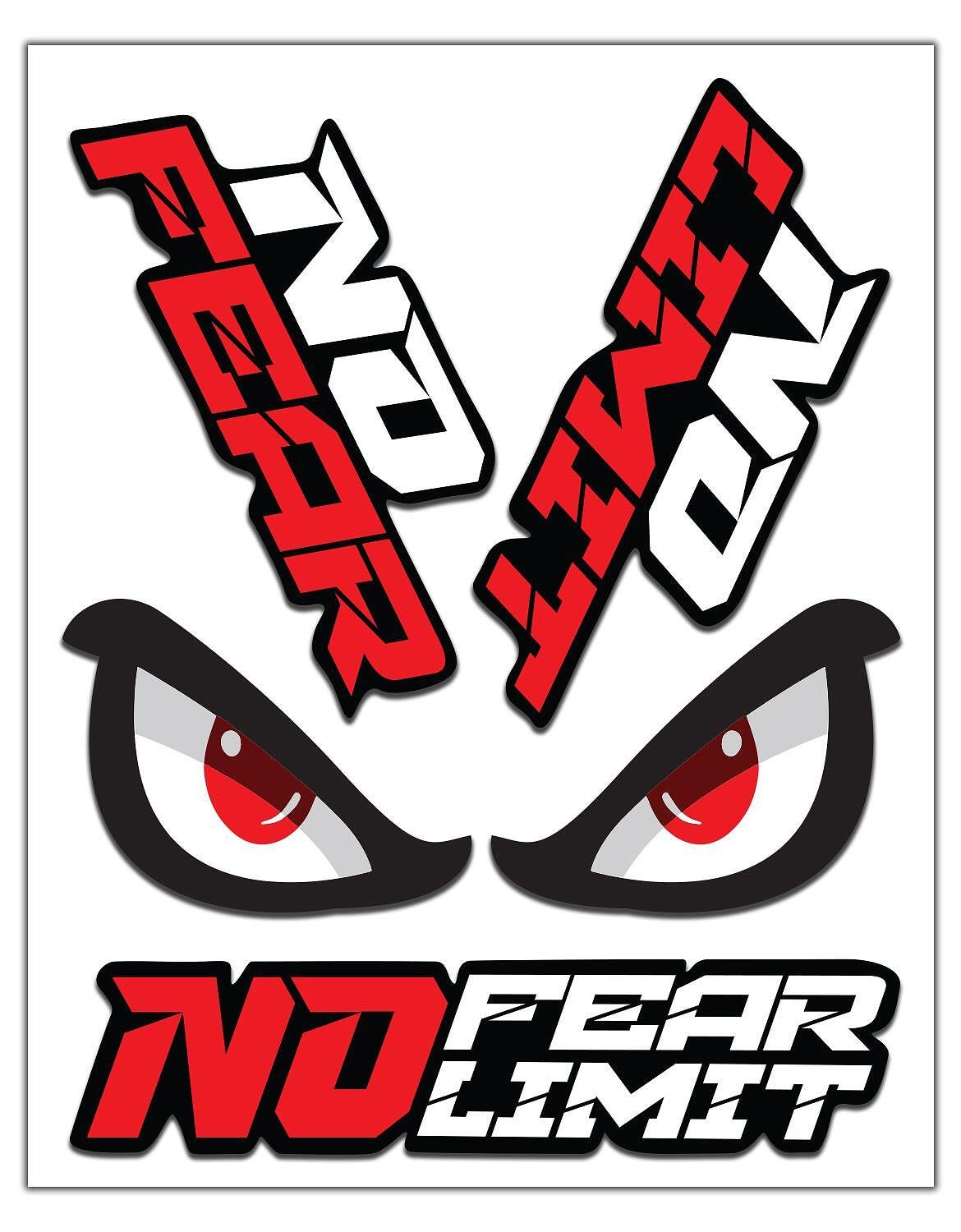 Kit 2 Adhésifs No Fear Inscription mm.200 X 22 - Stickers