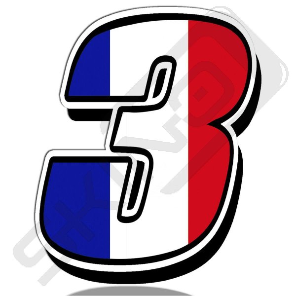 Start racing number decal [ French flag] N 243 Skino