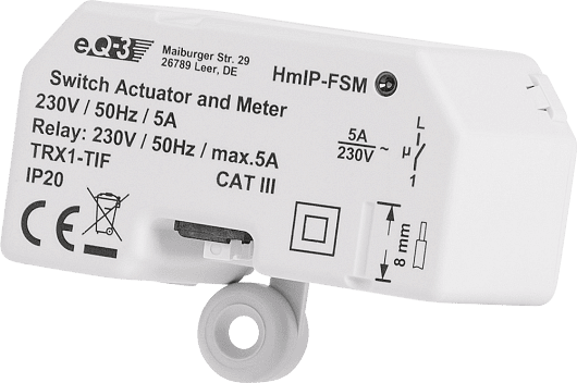 Homematic IP Превключвател, с електроизмерване на потреблението - вграден монтаж (HmIP-FSM)