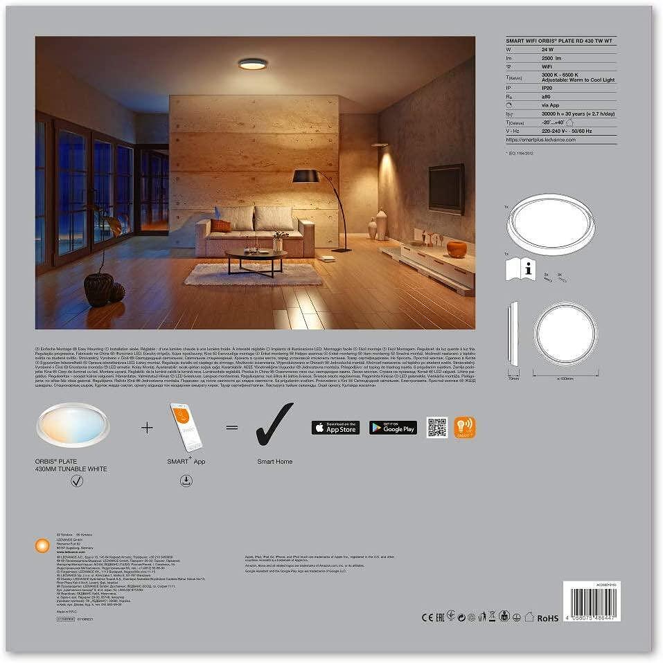 LEDVANCE Smart LED осветление за стена и таван  WiFi SMART + ORBIS Plate 430mm