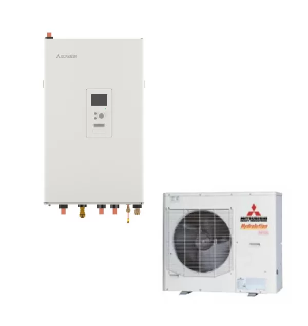 Термопомпа Mitsubishi Heavy Industries Hydrobox 12, HMS 100-W, FDCW100VNX-A, за отопление, охлаждане с вграден трипътен вентил за БГВ