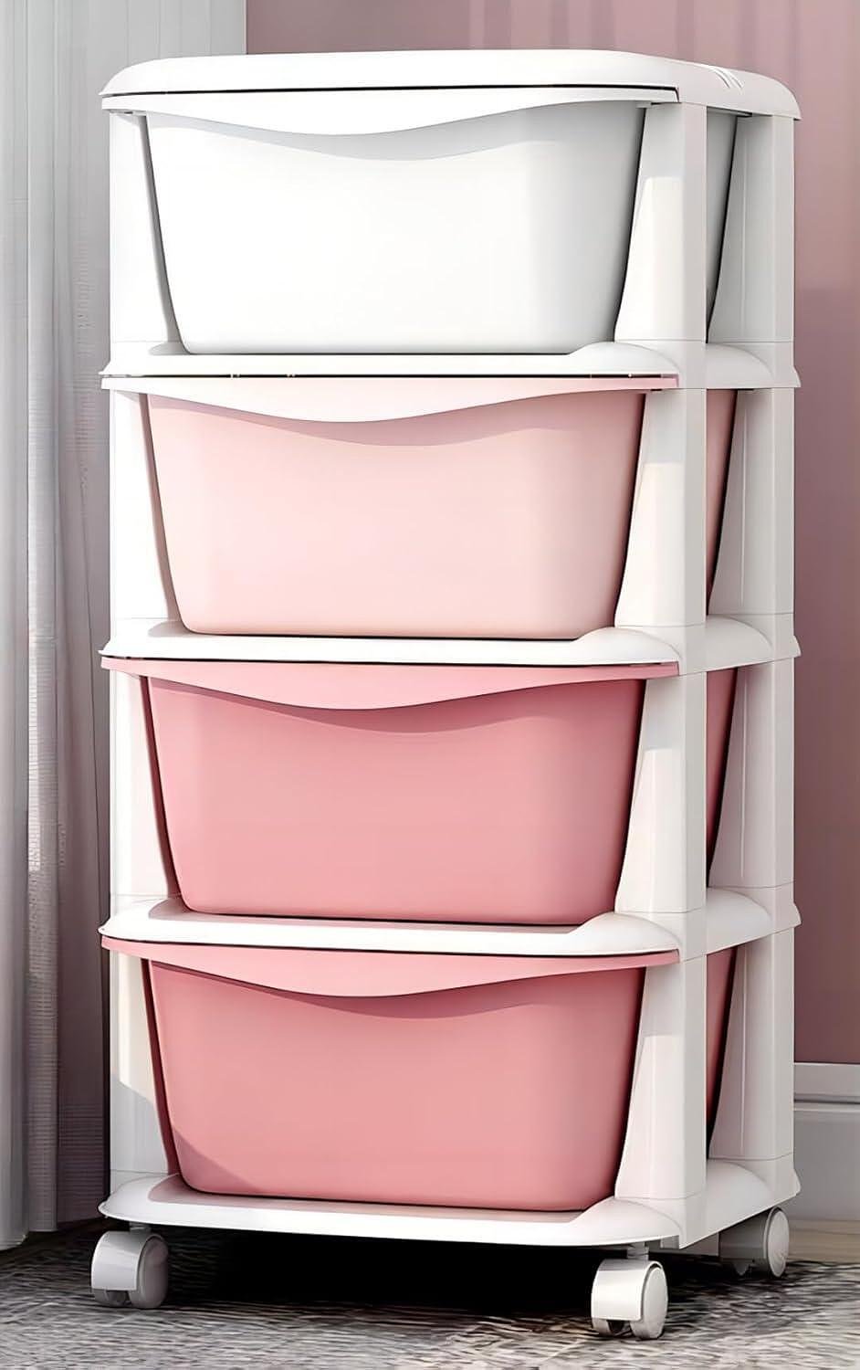 Comoda mobila cu 4 sertare, gradient roz