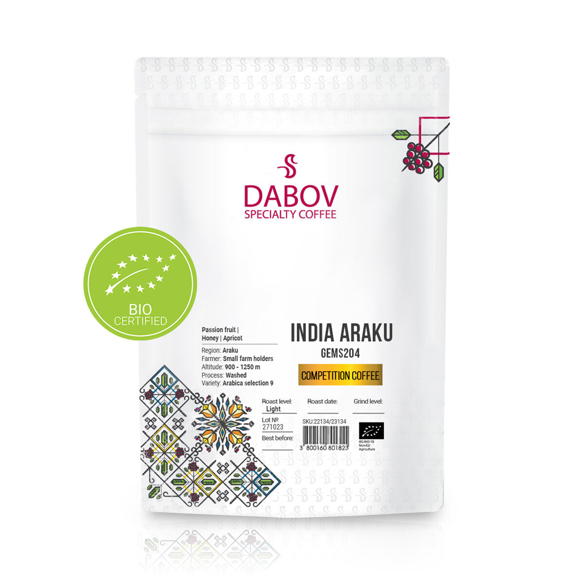 Спешълти кафе Индия Араку Био Gems #GEMS204 by Dabov Specialty Coffee