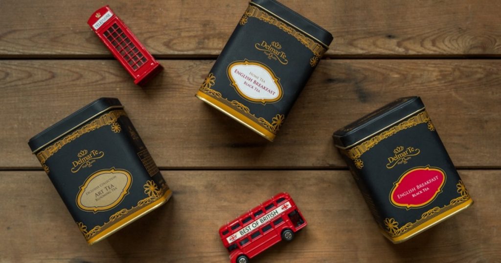 Черен чай Английска закуска насипен DelmarTe Home collection Английска закуска в биоразградими пирамидални сашета DelmarTe Premium Collection Цъфтющ чай зелен чай DelmarTe Exclusive Collection