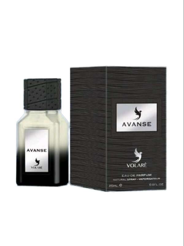 Avanse-25-ml-–-VOLARE Volare Avanse perfume bottle with a box