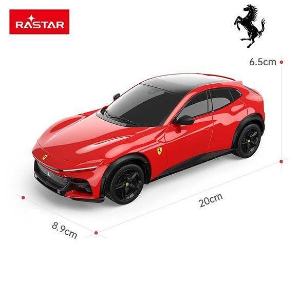 RASTAR Coche RC Ferrari Purosangue Escala 1:24 – Réplica Oficial Con Puertas Abatibles Y Mando De 2.4 GHz, Para Niños Y Coleccionistas Desde 6 Años