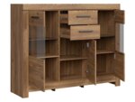 ВИТРИНА BALIN KOM1D2W2S 160/45/124.5СМ МАНАСТИРСКИ ДЪБ / ДЪБ ЧЕРЕН-Copy