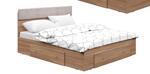 Спален комплект Domino с легло за матрак 160x200 cm Дъб хавана и кашмир супер гланц-Copy