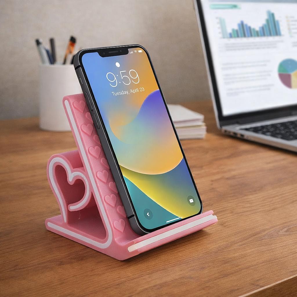 Стойка за телефон Love бял и розов