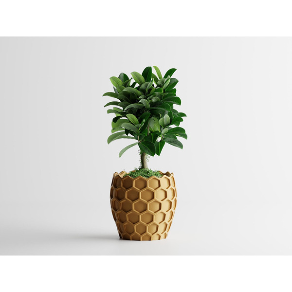 Кашпа Beehavia Голяма, 203x203xH195мм- Златна