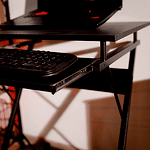 Masă mobilă pentru PC/masă de joc cu roţi, negru, TARAK