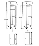 Висок шкаф за хладилник или фризер IN Friz 2V сив мат-Copy