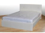 Тапицирано легло Loz 140 с включен матрак и рамка бежова кожа