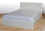 Тапицирано легло Loz 120 с включен матрак и рамка бежова кожа