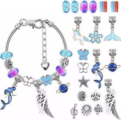 Креативен комплект с мъниста за изработка на гривни - 107 части - Kruzzel