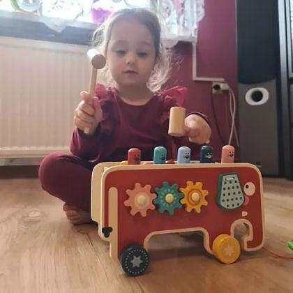 Детска образователна играч с чукче - слон -  Kruzzel