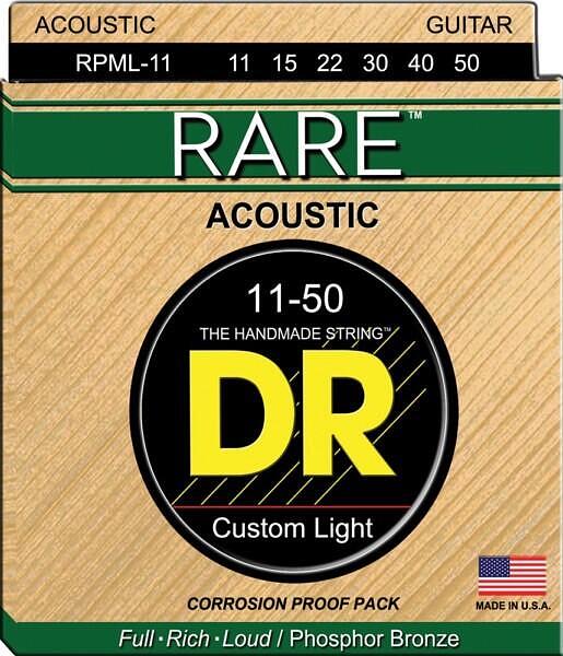 DR Strings Rare Phosphor Bronze Custom Light 011"/050"