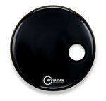 Aquarian Small Offset Ported Bass Drumhead Gloss Black 24"