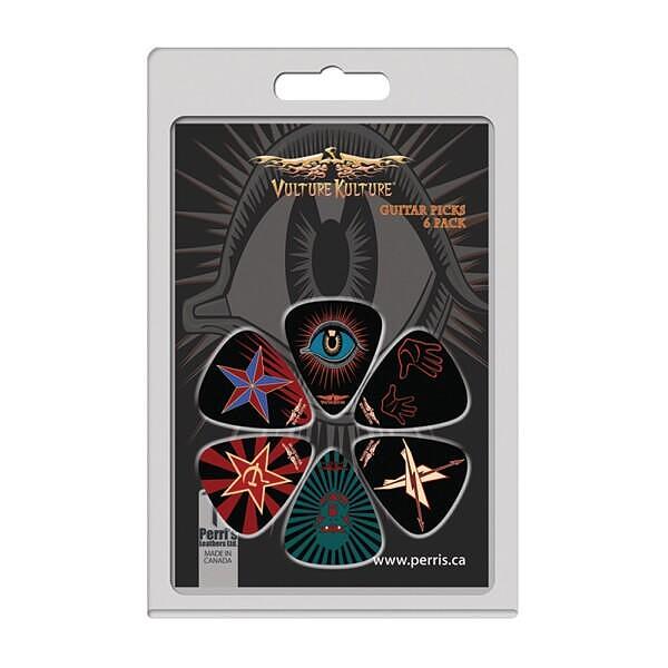 Perri's LP-VK10 6 Pick Pack Vulture Kulture Skull