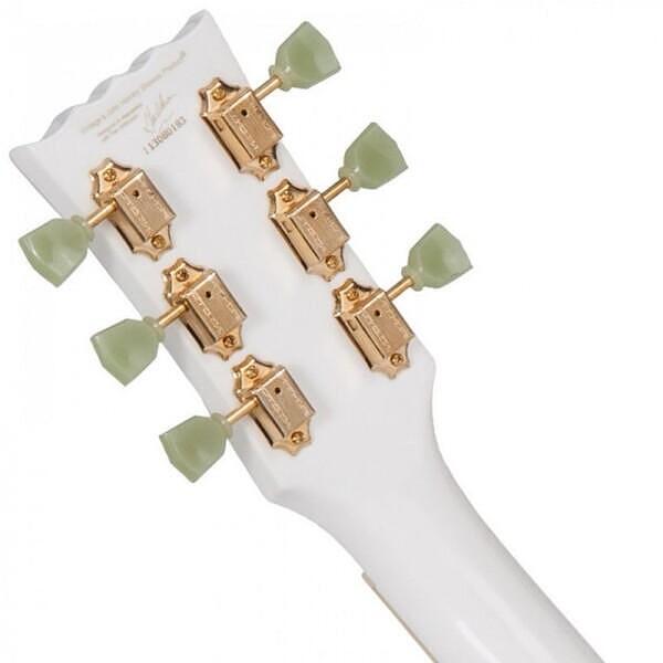 Vintage V100AW Reissued Series Guitar, Arctic White, Gold Hardware