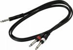 Rockcable Patchcable 1.8m, 6.3mm Stereo Jack to 2 x 6.3mm Mono Jack