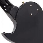 Vintage V100BB Reissued Series Guitar, Gloss Black, Gold Hardware