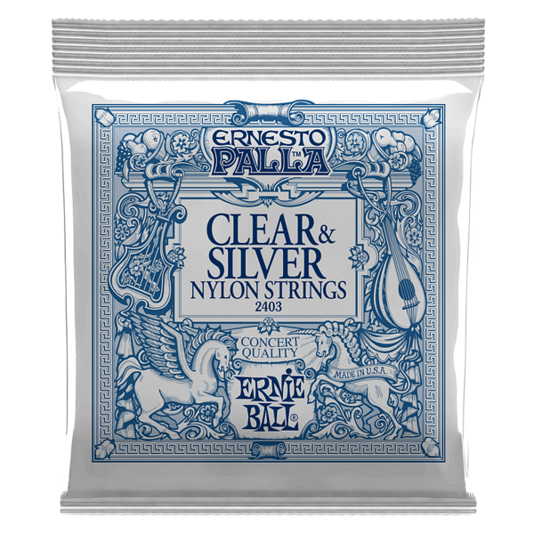 Ernie Ball Ernesto Palla Nylon Classical Clear & Silver Medium