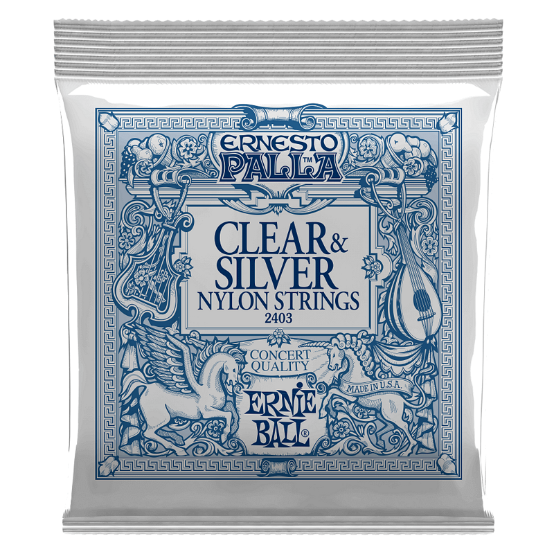Ernie Ball Ernesto Palla Nylon Classical Clear & Silver Medium