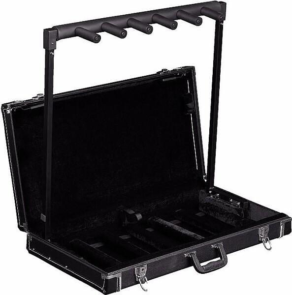 Rockstand Multiple 5" Guitar Stand Wood Case, Black