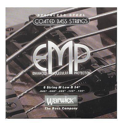 Warwick EMP Coated Bass Strings, 5-String Set, Medium, 045"/135", Long Scale