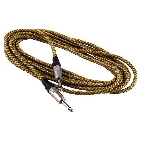 Rockcable Instrument Cable AD 7mm, 5m, Straight, Textile, Gold