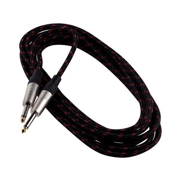 Rockcable Instrument Cable AD 7mm, 6m, Straight, Textile Black