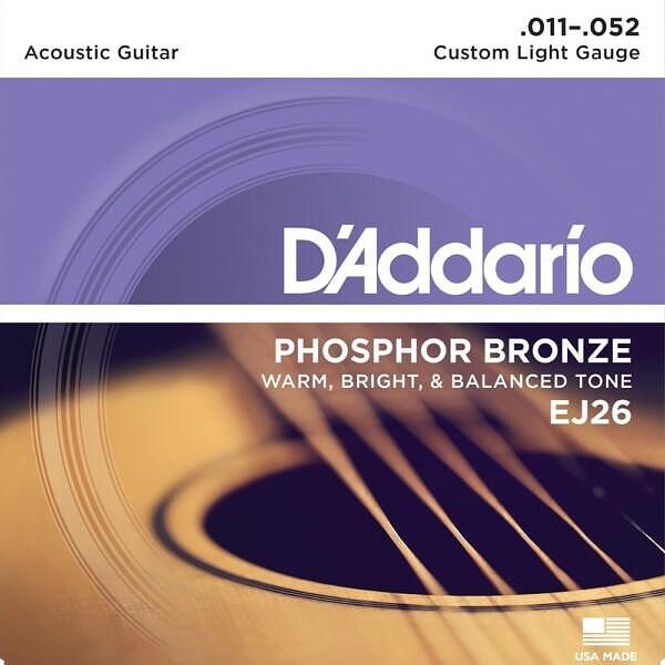 D'Addario EJ26 Acoustic Phosphor Bronze Custom Light 011"/052"