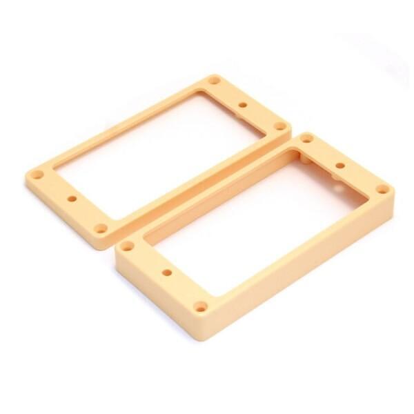 Bare Knuckle Pickup Rings, 6 String Humbucker, Cream, Slanted