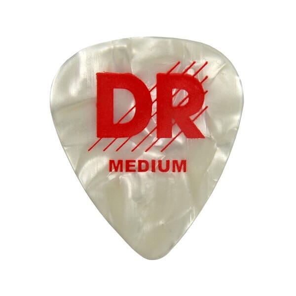 DR Strings White Perloid Pick Medium 0.73mm